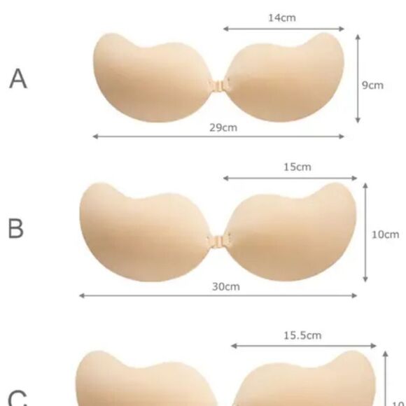 Womens Mango Shaped Self Adhesive Bra Seamless Chest Cover for Backless Dresse - Picture 9 of 13